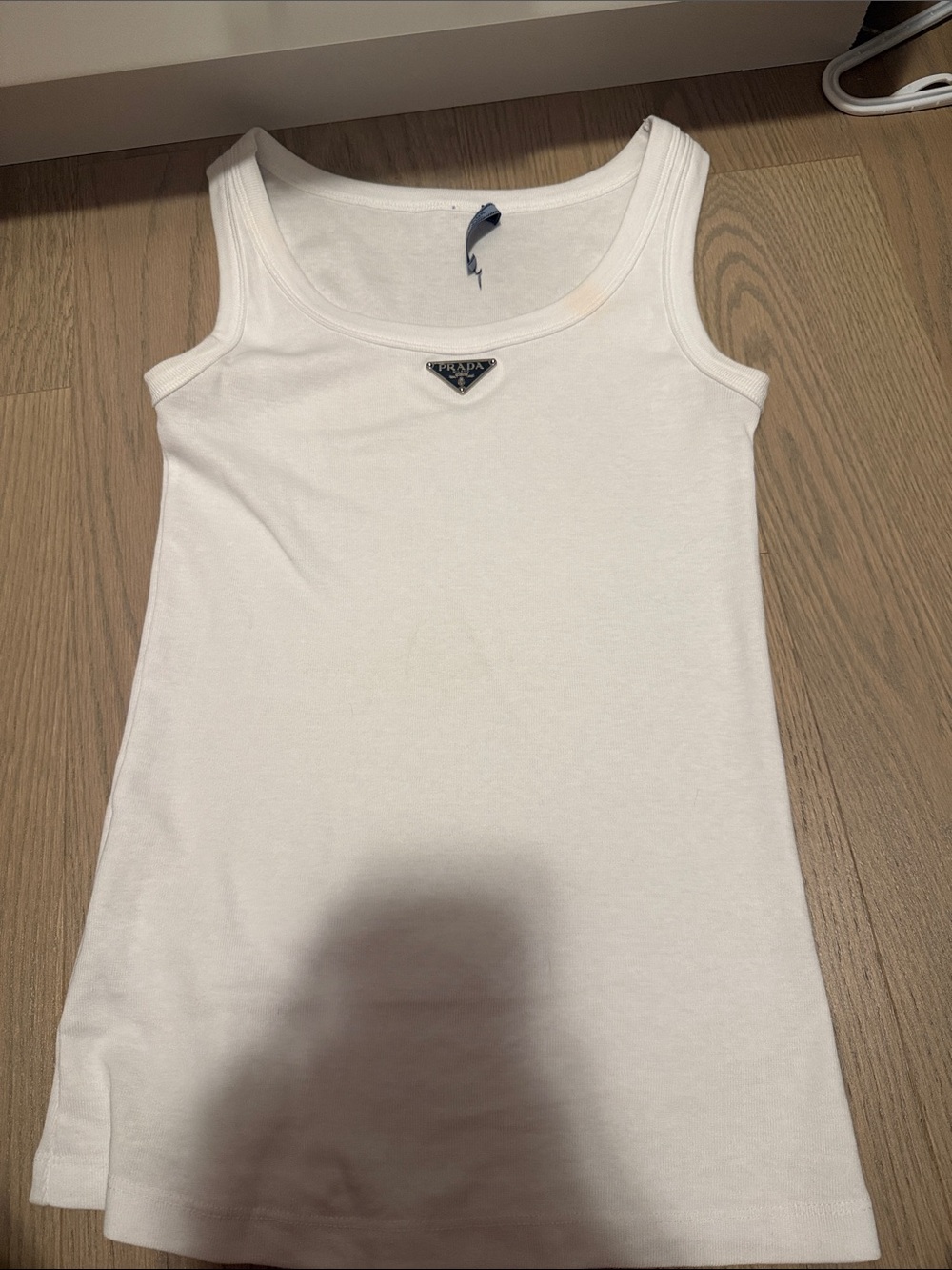 Prada White Tank with Triangle Logo